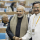 Indian Prime Minister Narendra Modi (then the chief minister of Gujarat province), and Chhattisgarh Chief Minister Raman Singh, seen at the 54th National Development Council meeting in New Delhi in 2007.